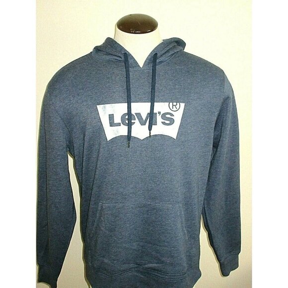 Levi's Other - Levi's Men's Pullover Hoodie Cotton Blend Sweatshirt Blue White NWT Free Ship
